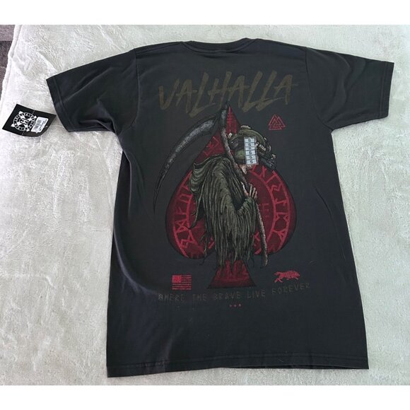 Howitzer Valhalla Graphic T-Shirt Black Short Sleeve Mens S 100% Cotton Patrioti - Picture 4 of 6